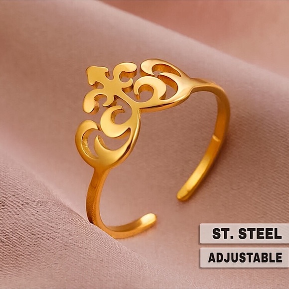 Jewelry - ⚜️[𝟯/$𝟭𝟴]⚜️NEW Fleur-De-Lis Adjustable Stainless Steel Ring